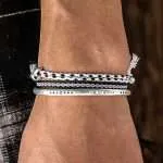 Conjunto de pulseras unisex 'Zanzíbar' con brazalete de plata de ley 925
