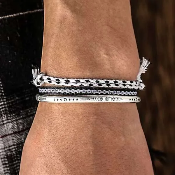 Conjunto de pulseras unisex 'Zanzíbar' con brazalete de plata de ley 925