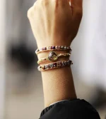 Pulsera vegana de la misticidad con ópalo y gemas semipreciosas