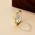Anillos 'Eclipse Sagrado' – Luna & Sol en Plata de Ley 925 y Circonita