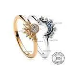 Anillos 'Eclipse Sagrado' – Luna & Sol en Plata de Ley 925 y Circonita