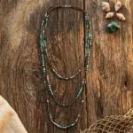 Collar Largo 'Alma de Gaia' de 3 Vueltas con Crisocola