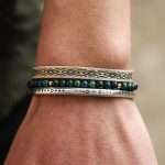 Conjunto de pulseras unisex 'Bora Bora' con brazalete de plata de ley 925