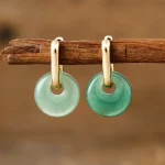 Pendientes "Círculo de Energía" con Piedras Naturales y Circonitas
