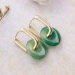 Pendientes "Círculo de Energía" con Piedras Naturales y Circonitas