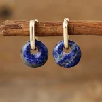Pendientes "Círculo de Energía" con Piedras Naturales y Circonitas