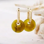 Pendientes "Círculo de Energía" con Piedras Naturales y Circonitas