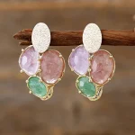 Pendientes elegantes de la Armonía Natural con Piedras Semipreciosas