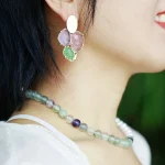 Pendientes elegantes de la Armonía Natural con Piedras Semipreciosas