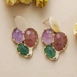 Pendientes elegantes de la Armonía Natural con Piedras Semipreciosas