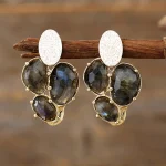 Pendientes elegantes de la Armonía Natural con Piedras Semipreciosas