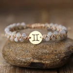 Pulseras de los Signos del Zodiaco con Piedras Naturales y Acero Inox.