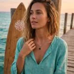 Collar boho de Mi Corazón Loco, con corazón de Piedra Natural