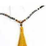 Conjunto Japa Mala 108 cuentas con ágata de la India, ojo de tigre y picture jaspe