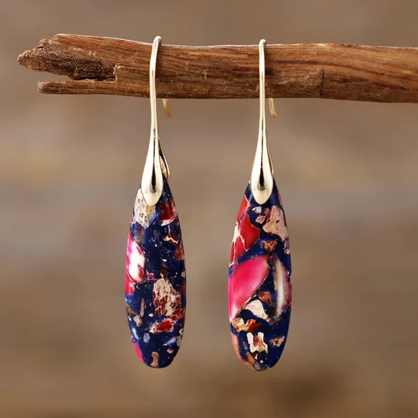 Pendientes 'Son de Cuba' con Jaspe Natural – Ritmo, Color y Tradición