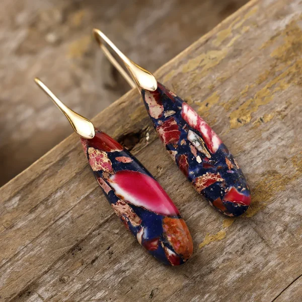 Pendientes 'Son de Cuba' con Jaspe Natural – Ritmo, Color y Tradición