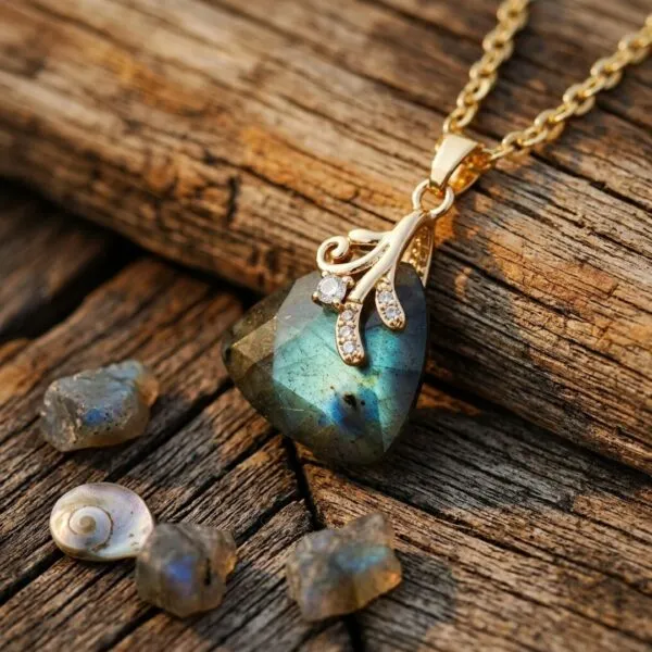 Collar 'Luz Boreal' con Labradorita Geométrica – Cuadrada, Rectangular o Triangular