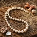 Gargantilla bohemia de la Bruma Marina con Perlas de Agua Dulce