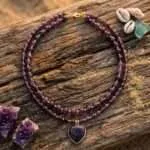 Gargantilla 'Círculo de Vida' con Piedras Naturales – Corazón o Símbolo Zen