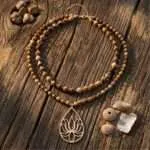 Gargantilla 'Círculo de Vida' con Piedras Naturales – Corazón o Símbolo Zen
