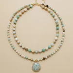 Gargantilla 'Círculo de Vida' con Piedras Naturales – Corazón o Símbolo Zen