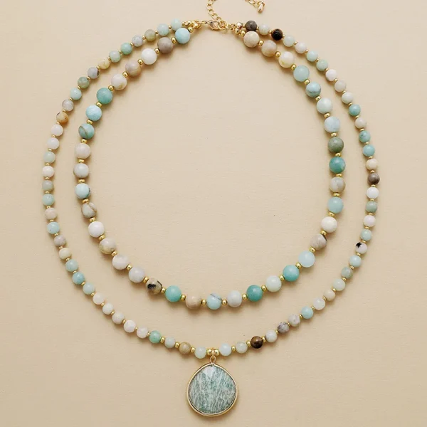 Gargantilla 'Círculo de Vida' con Piedras Naturales – Corazón o Símbolo Zen