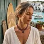 Gargantilla 'Círculo de Vida' con Piedras Naturales – Corazón o Símbolo Zen