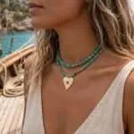 Gargantilla 'Círculo de Vida' con Piedras Naturales – Corazón o Símbolo Zen