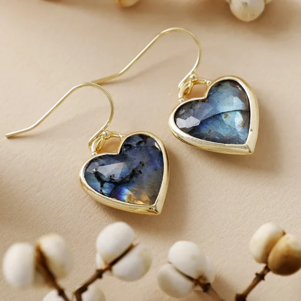 Pendientes boho de Mi Corazón Loco, con corazones de Piedra Natural