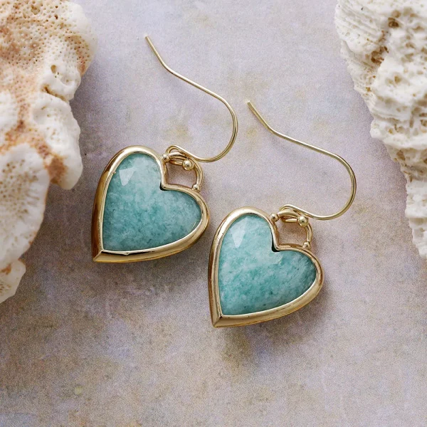 Pendientes boho de Mi Corazón Loco, con corazones de Piedra Natural