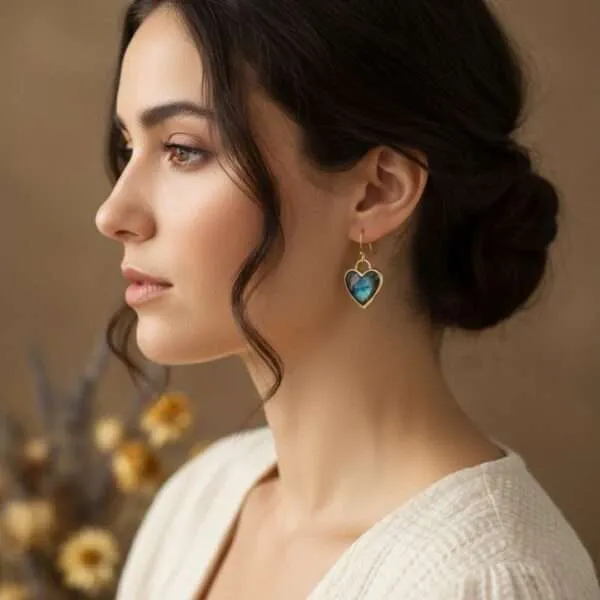 Pendientes boho de Mi Corazón Loco, con corazones de Piedra Natural