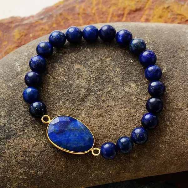 Pulsera del Eclipse Terrenal – Con piedras de Lapislázuli u Ónix Negro