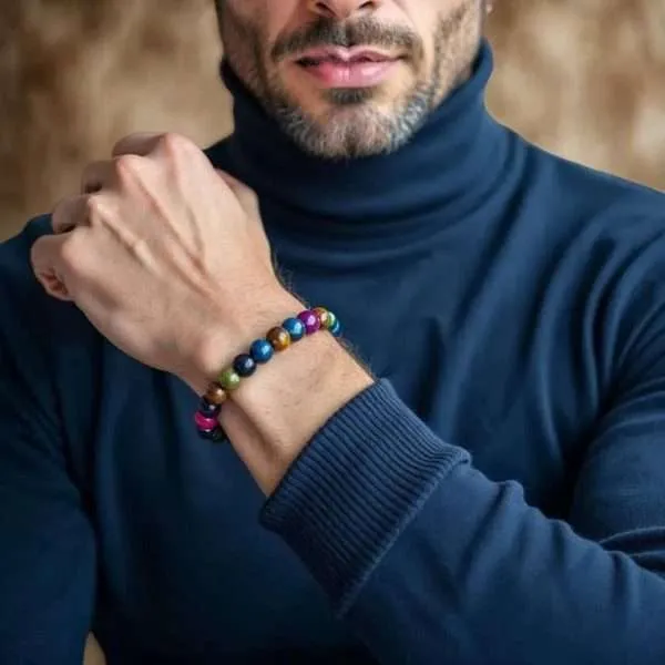 Pulsera Nebulosa – Con Piedras de Ojo de Tigre Multicolor 5A+