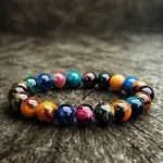 Pulsera Nebulosa – Con Piedras de Ojo de Tigre Multicolor 5A+