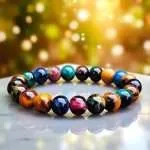 Pulsera Nebulosa – Con Piedras de Ojo de Tigre Multicolor 5A+