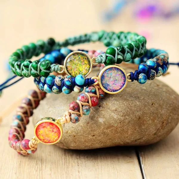 Pulsera 'Ocaso Místico' con Piedras de Jaspe y ópalo (3 colores)