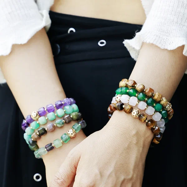 Pulseras del camino fundamental con múltiples piedras sanadoras