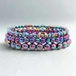Pulsera Aurora – Con Piedras Naturales de Hematita Arcoíris