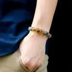 Pulsera Horizonte – Con Piedras de Ojo de Tigre Azul y Dorado 5A+
