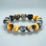 Pulsera Horizonte – Con Piedras de Ojo de Tigre Azul y Dorado 5A+