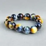 Pulsera Horizonte – Con Piedras de Ojo de Tigre Azul y Dorado 5A+