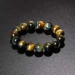 Pulsera Horizonte – Con Piedras de Ojo de Tigre Azul y Dorado 5A+