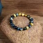 Pulsera Horizonte – Con Piedras de Ojo de Tigre Azul y Dorado 5A+