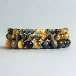 Pulsera Horizonte – Con Piedras de Ojo de Tigre Azul y Dorado 5A+