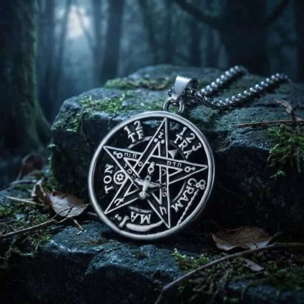 Colgante Tetragramatón – Pentagrama Protector en Acero Inoxidable