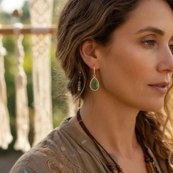 Pendientes Alma Pura – Con Piedras Naturales de Energía y Equilibrio