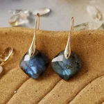 Pendientes ‘Luz Boreal’ con Labradorita Geométrica – Cuadrada, Rectangular o Triangular