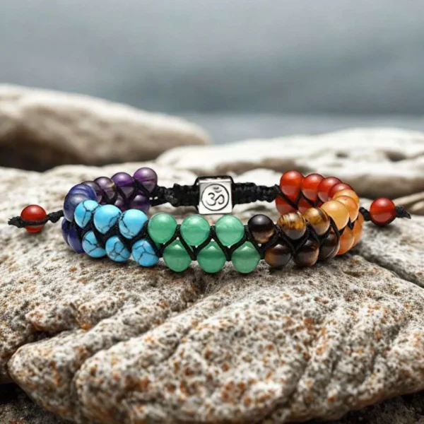 Pulsera 7 Chakras con Dije OM – Armoniza tu Energía y Eleva tu Espíritu