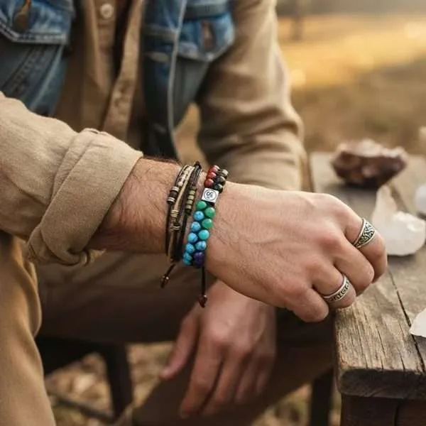Pulsera 7 Chakras con Dije OM – Armoniza tu Energía y Eleva tu Espíritu