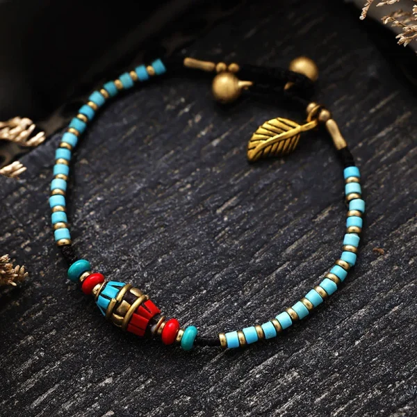 Pulsera Himalaya – Con Turquesas y Abalorios Nepalíes